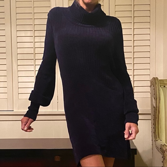 Free People velvet long sleeve turtleneck dress - Picture 4 of 13